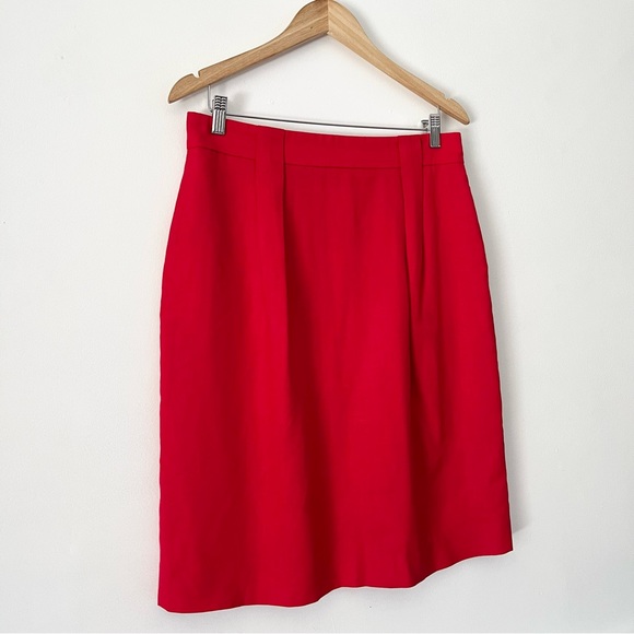 Jones New York Vintage Red Linen Blend Pencil Skirt Size 14 - Picture 11 of 11